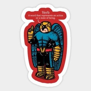 Verb Man Sticker